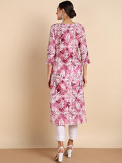 Women Embroidered Printed Rayon Straight Kurta (W1504)