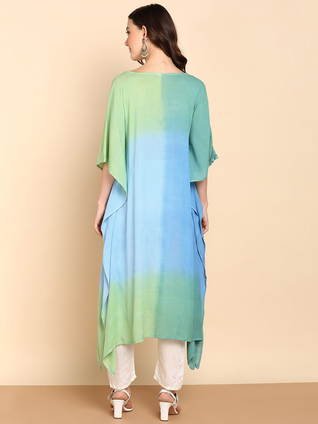 Hand Dyed Loose Fitted Crepe Kaftan Kurta (W1443)