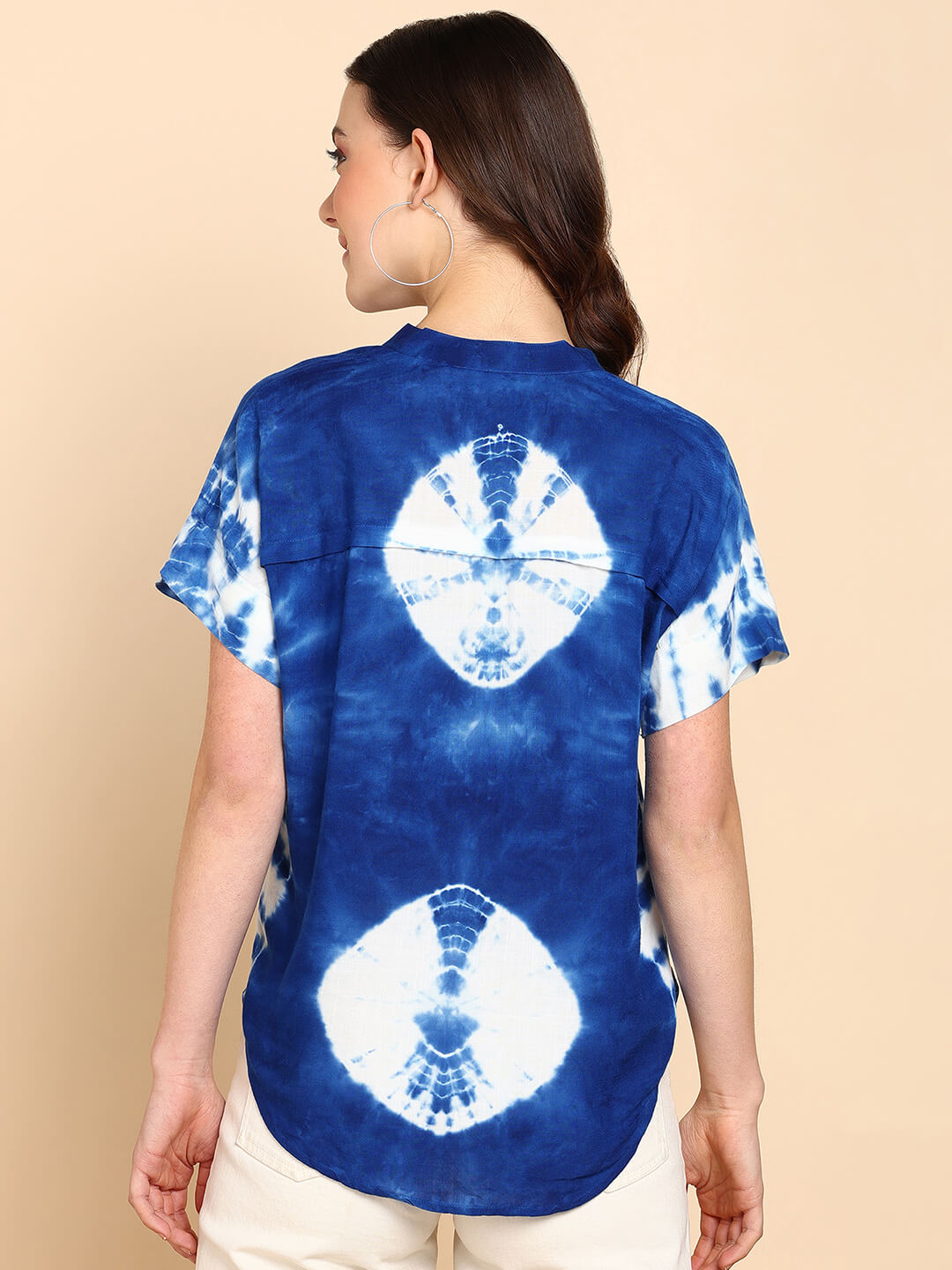 Tie Dyed Fitted Rayon Top for Women (W1459)