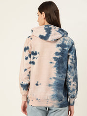 Pure Cotton Fleece Tie & dye Blue Hoodie (W1316)