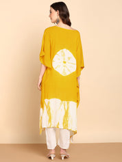 Hand Dyed Loose Fitted Crepe Kaftan Kurta (W1433)