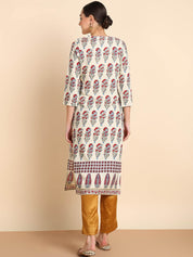 Women Embroidered Printed Rayon Straight Kurta (W1515)