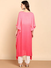 Hand Dyed Loose Fitted Crepe Kaftan Kurta (W1441)