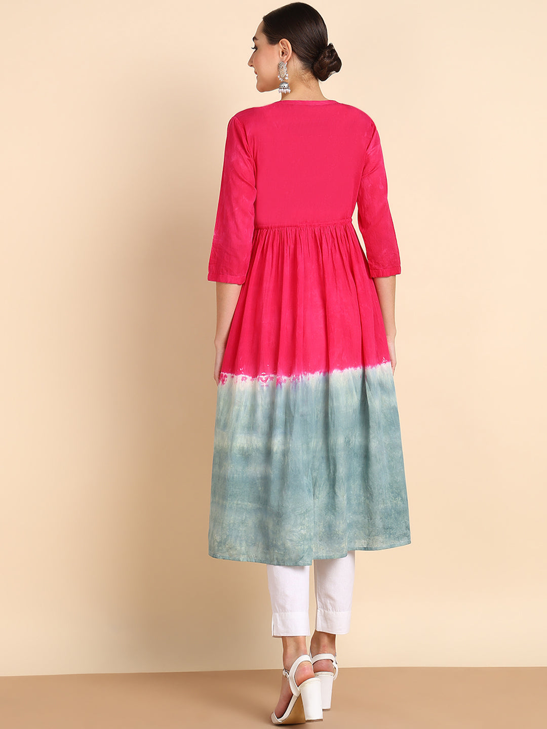 Hand Dyed Cap Dress for Women (W1495)