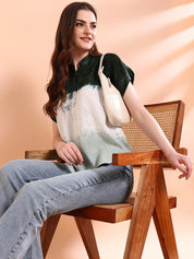 Vibrant Green Tie-Dye Everywhere Top In Soft Rayon (W1549)