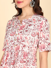 Pure Cotton Ethnic Motifs Printed Off White Kurta (W1231)