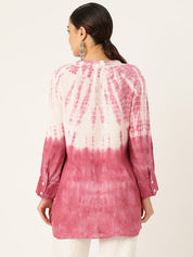 Rayon Tie Dye Pink Slub Shirt (W1341)