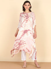 Rayon Hand Dyed Tie Dye Brown Kaftan (W1157)