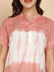 Tie Dyed Fitted Rayon Top for Women (W1462)