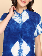 Tie Dyed Fitted Rayon Top for Women (W1459)