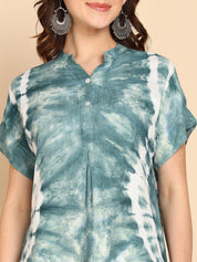 Tie Dyed Fitted Rayon Top for Women (W1458)