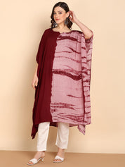 Hand Dyed Loose Fitted Crepe Kaftan Kurta (W1430)