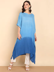 Hand Dyed Loose Fitted Crepe Kaftan Kurta (W1439)