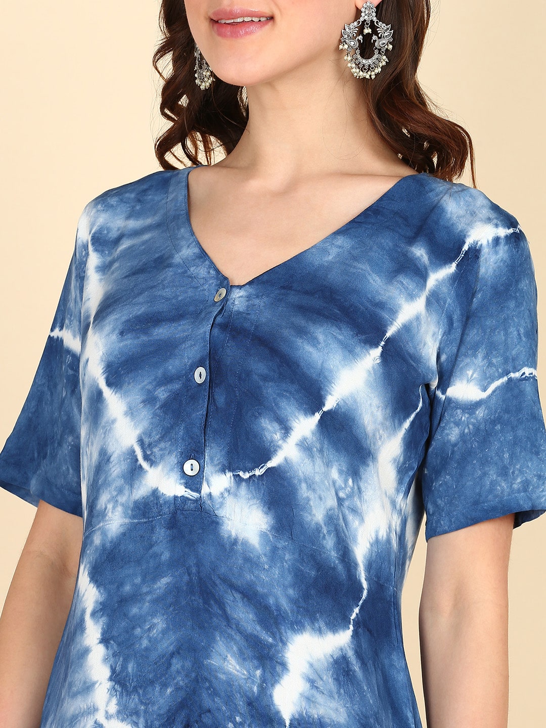 Rayon Tie Dye Blue Double Layer Rayon Top – Maaesa Clothing