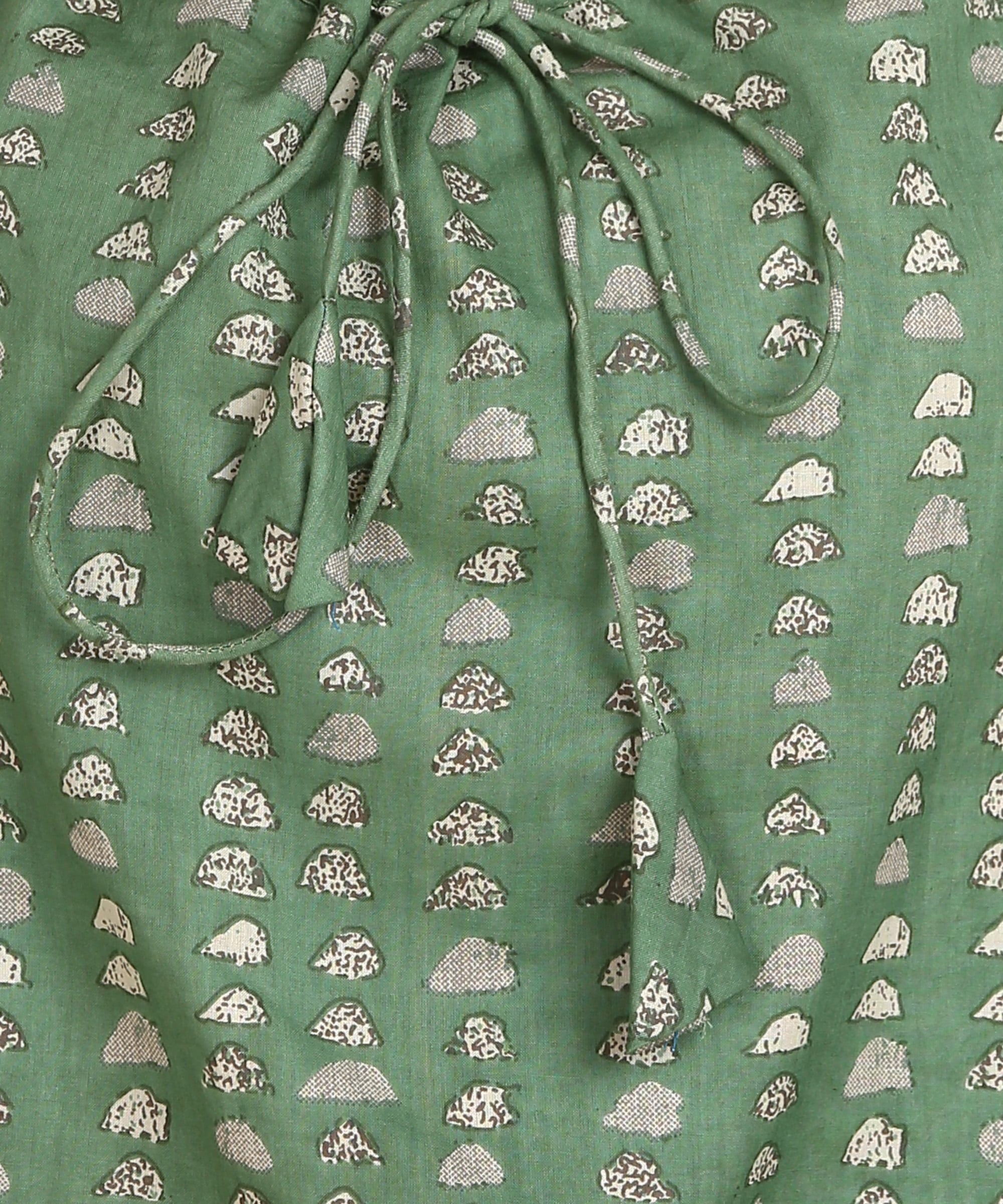 Pure Cotton Green Printed Halter Top (W1370)