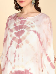 Rayon Hand Dyed Tie Dye Brown Kaftan (W1157)