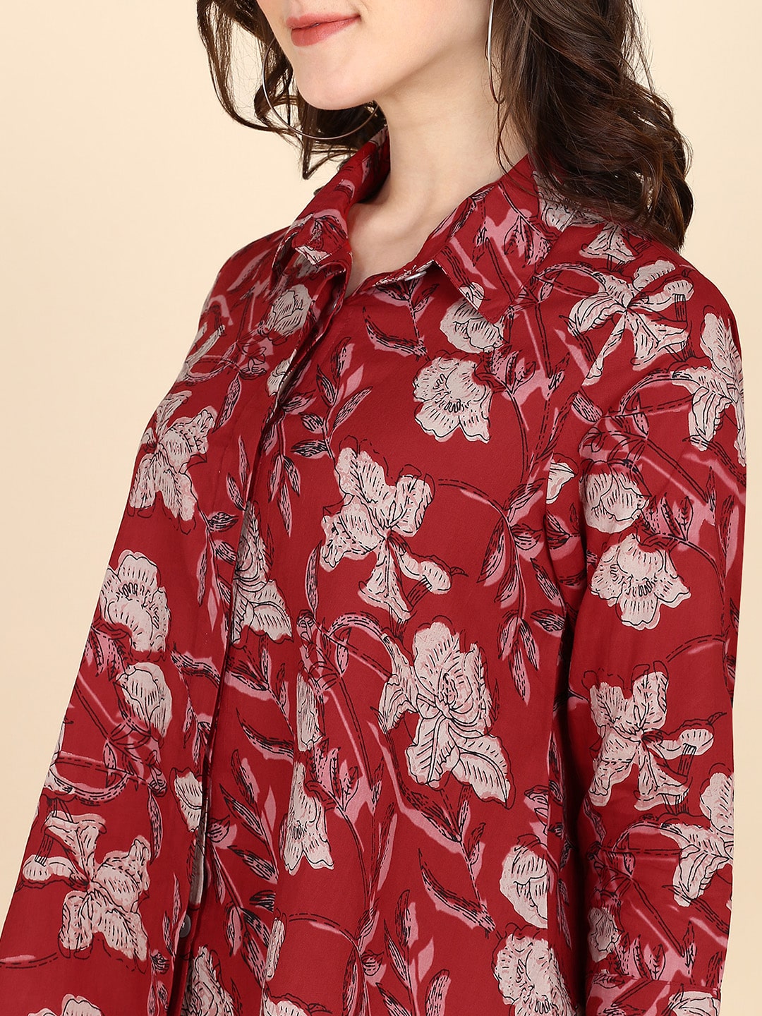 Floral Printed Comfort Fit Shirt for Women (W1479)