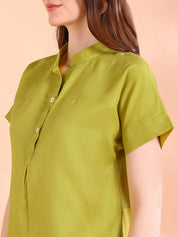 Vibrant Green Tie-Dye Everywhere Top In Soft Rayon (W1551)