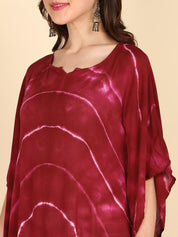 Rayon Tie Dye Pink Kaftan Kurta (W1357)