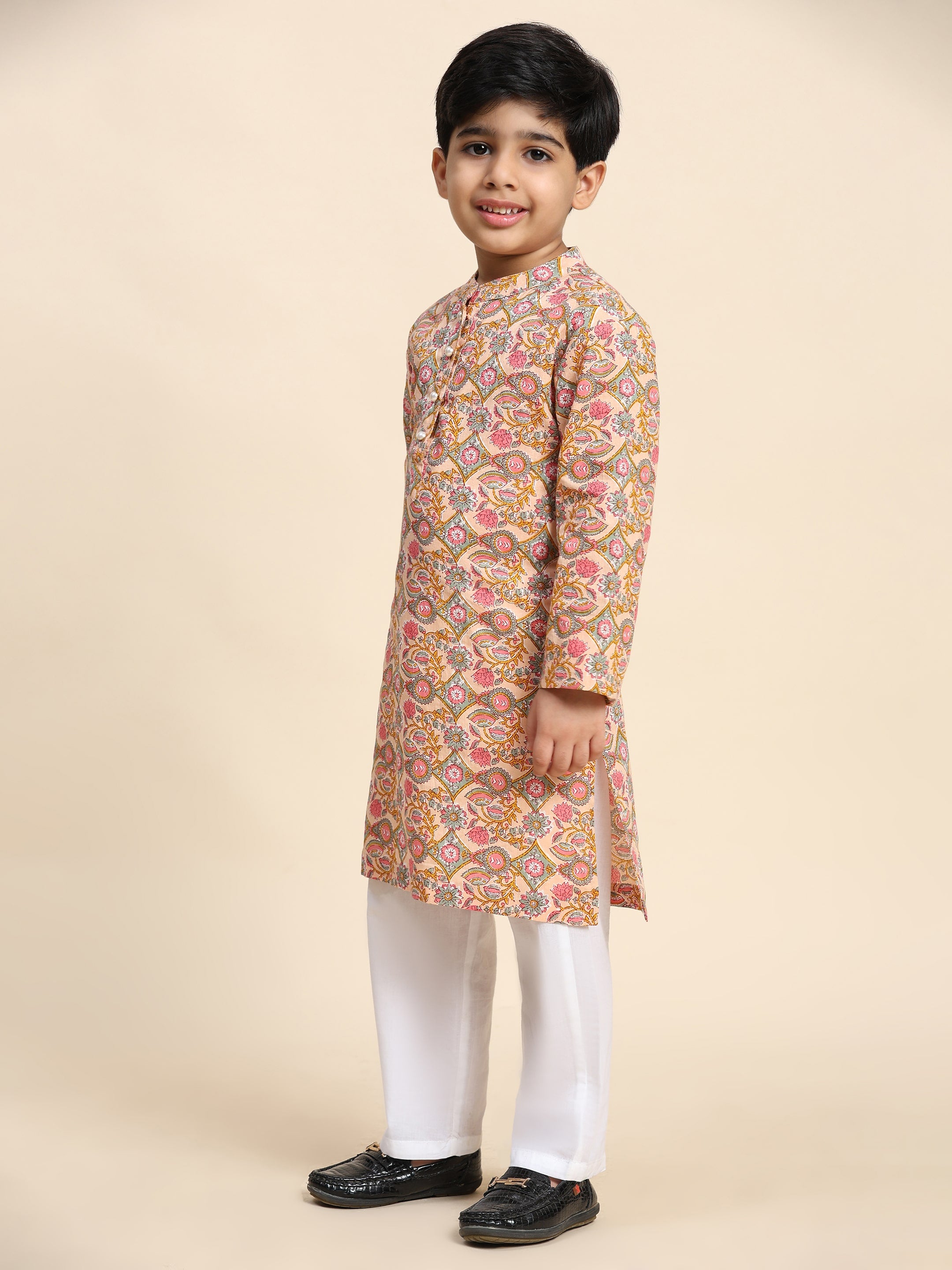 Baby Boy Ethnic Wear Cotton Kurta Payjama Suit (K1054)