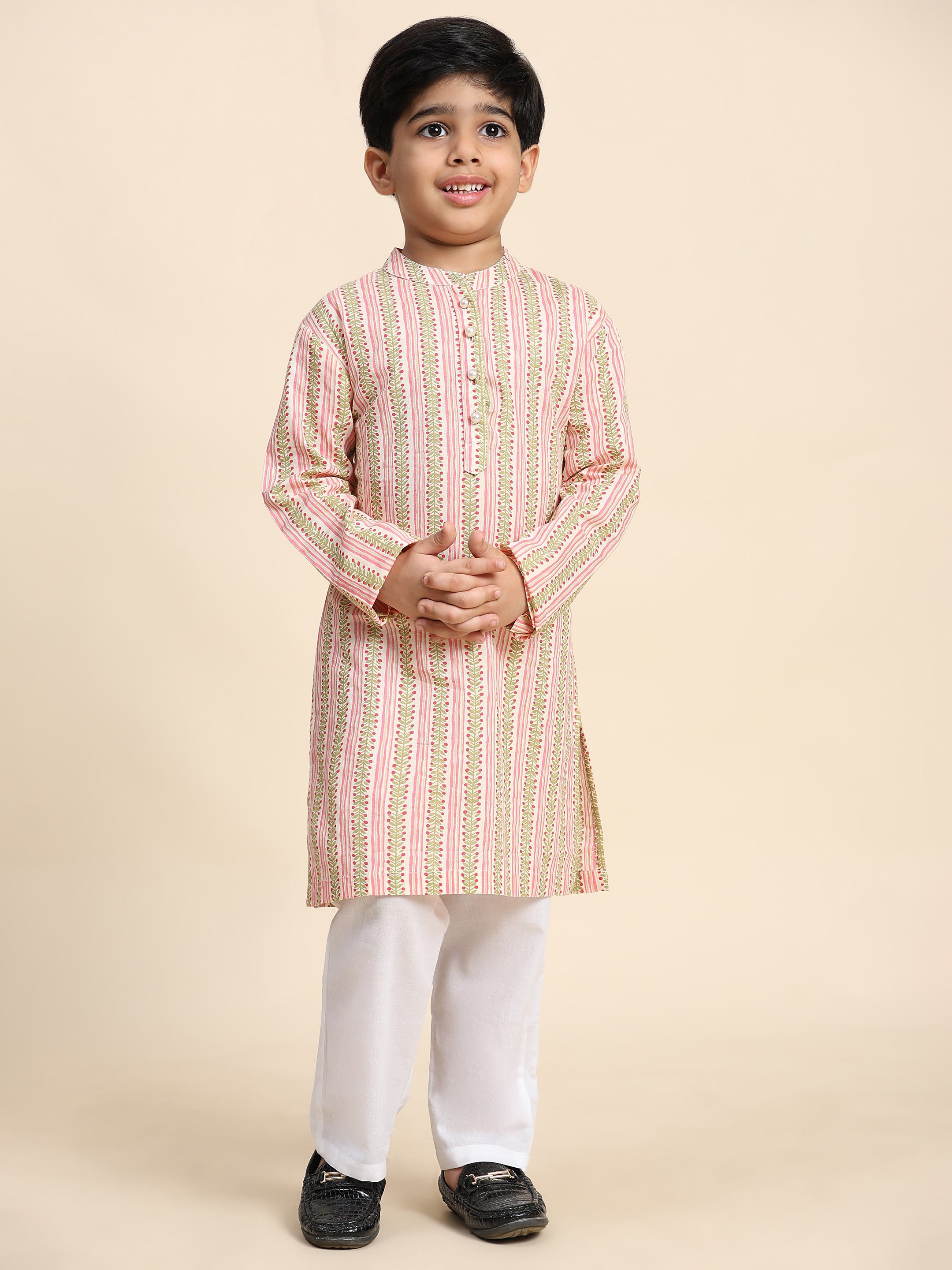 Baby Boy Ethnic Wear Cotton Kurta Payjama Suit (K1052)