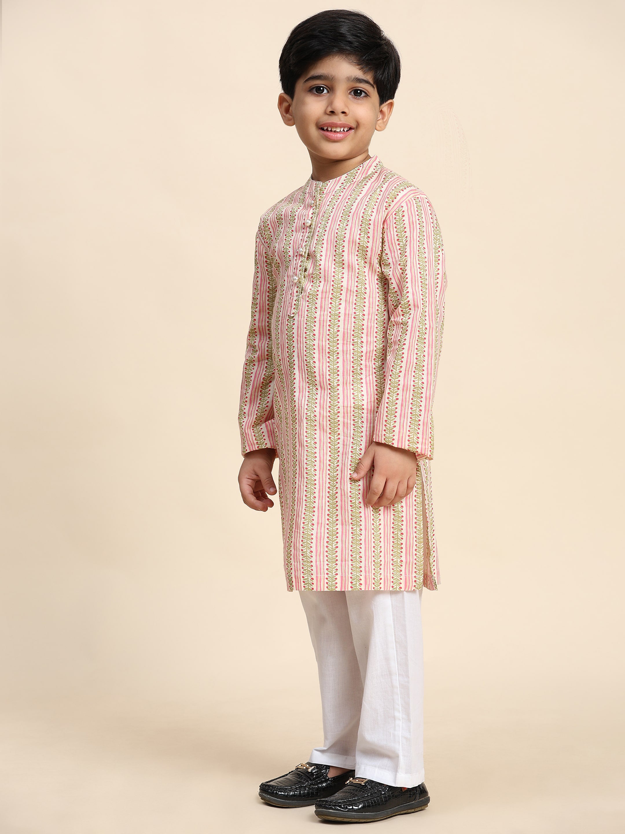 Baby Boy Ethnic Wear Cotton Kurta Payjama Suit (K1052)