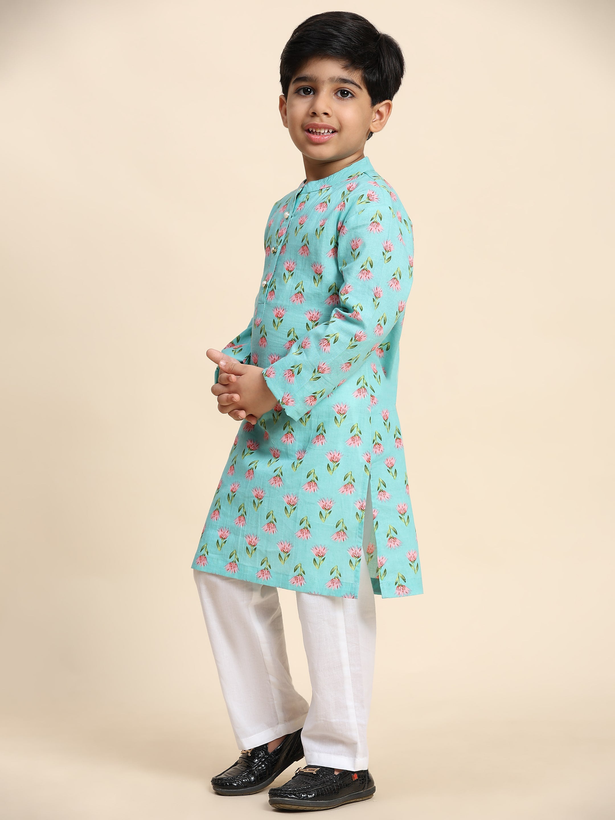 Baby Boy Ethnic Wear Cotton Kurta Payjama Suit (K1049)