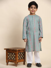 Baby Boy Ethnic Wear Cotton Kurta Payjama Suit (K1051)