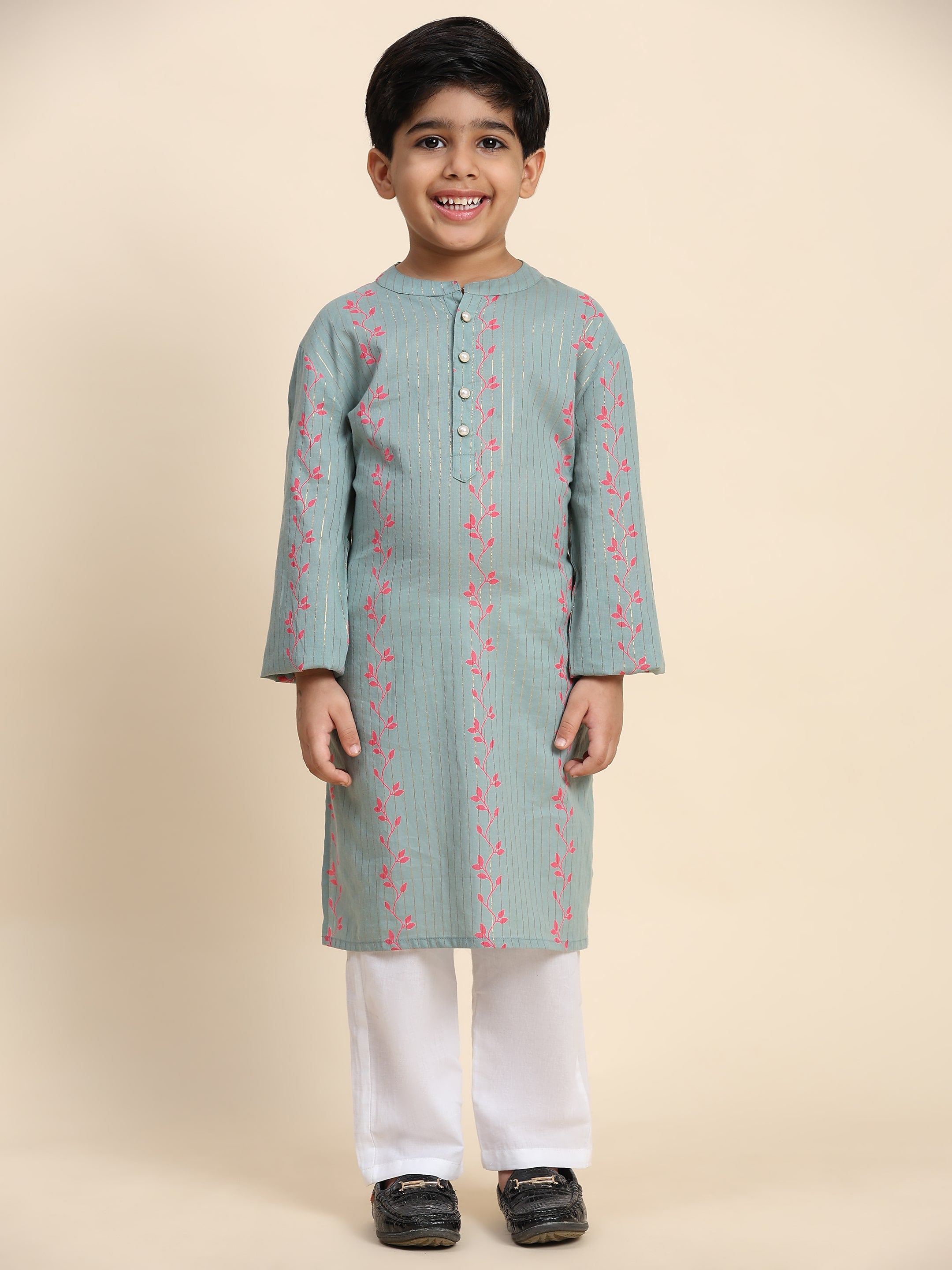 Baby Boy Ethnic Wear Cotton Kurta Payjama Suit (K1051)