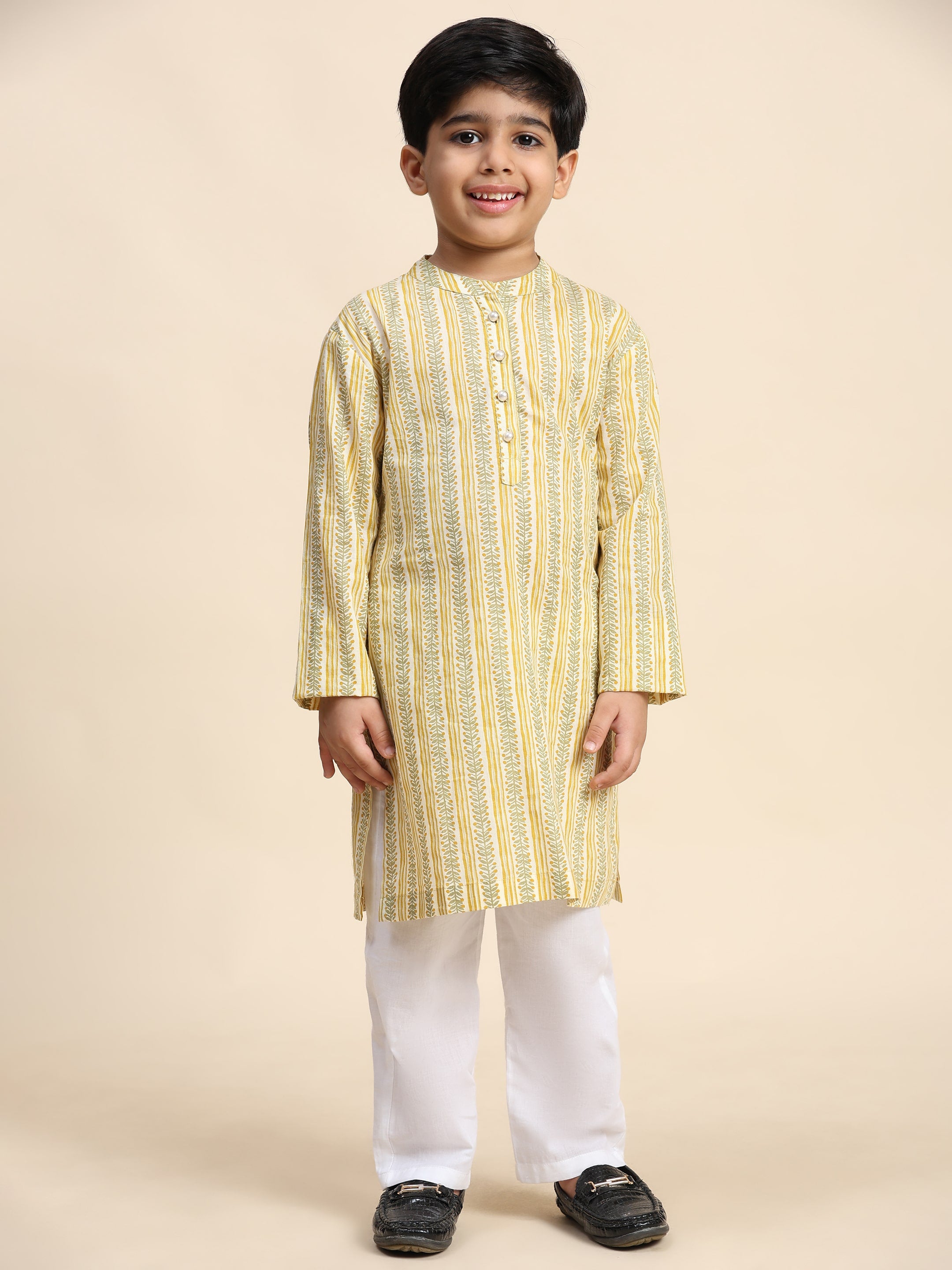 Baby Boy Ethnic Wear Cotton Kurta Payjama Suit (K1050)