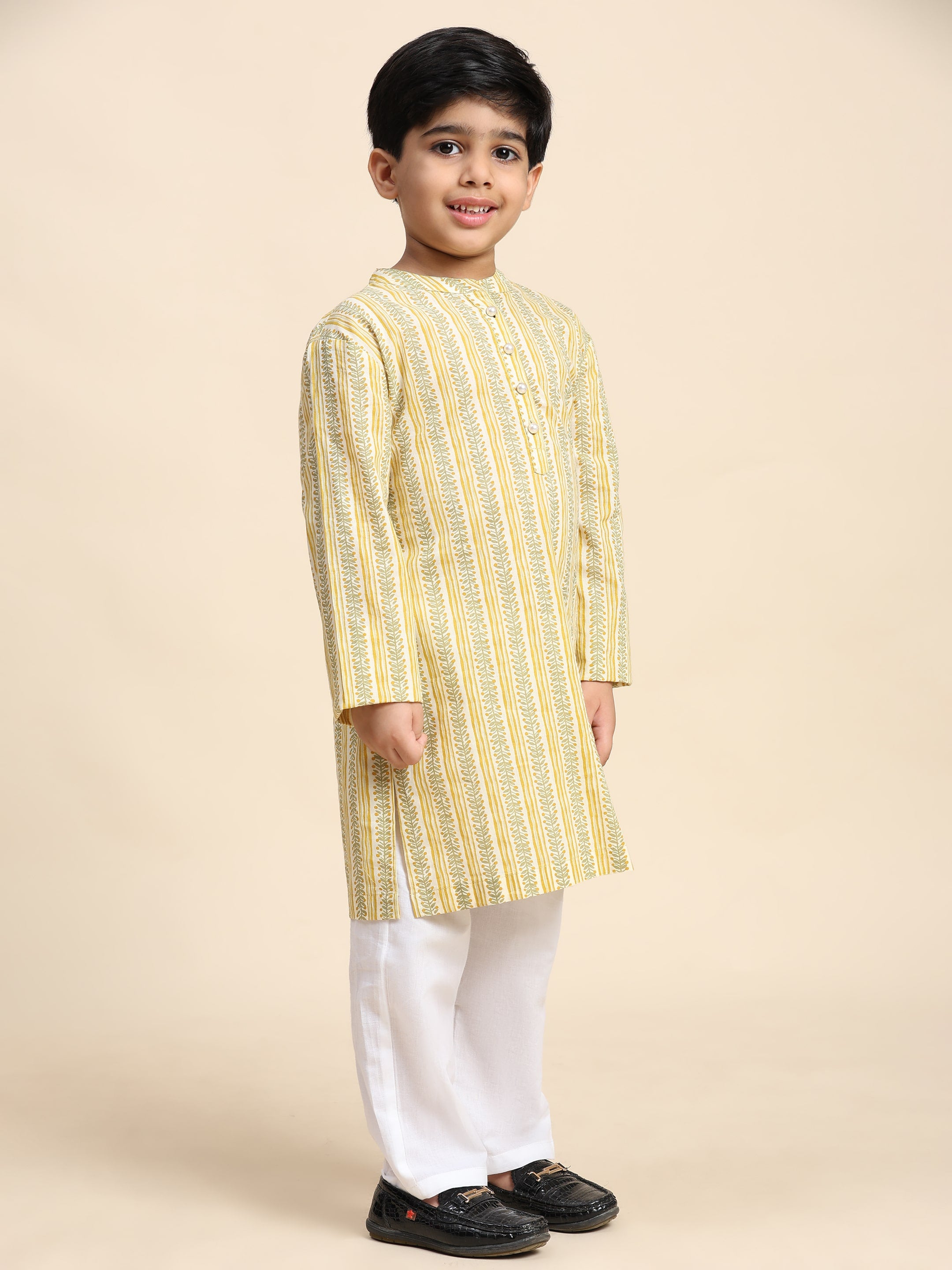 Baby Boy Ethnic Wear Cotton Kurta Payjama Suit (K1050)