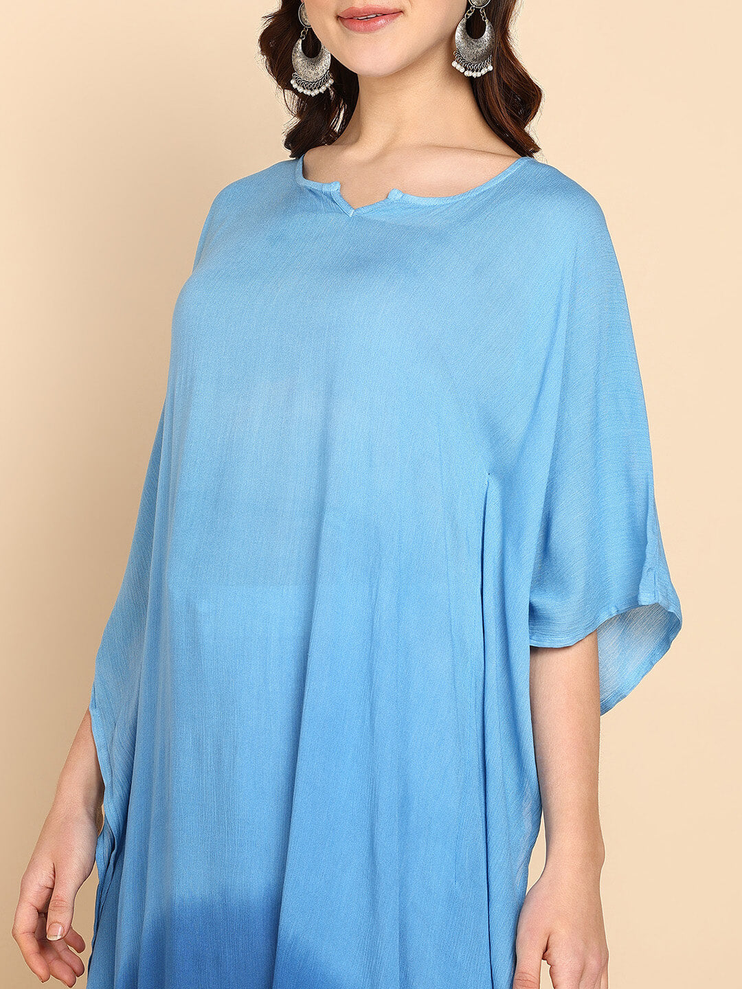 Hand Dyed Loose Fitted Crepe Kaftan Kurta (W1439)