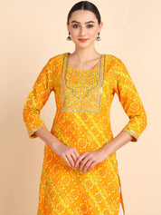 Women Embroidered Printed Rayon Straight Kurta (W1512)