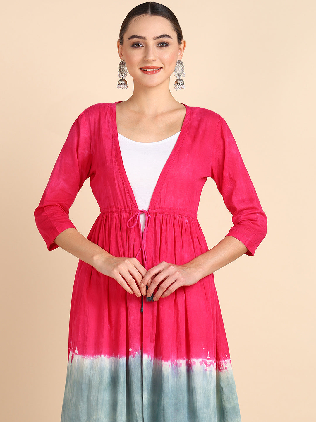 Hand Dyed Cap Dress for Women (W1495)