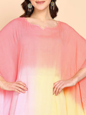 Hand Dyed Loose Fitted Crepe Kaftan Kurta (W1434)