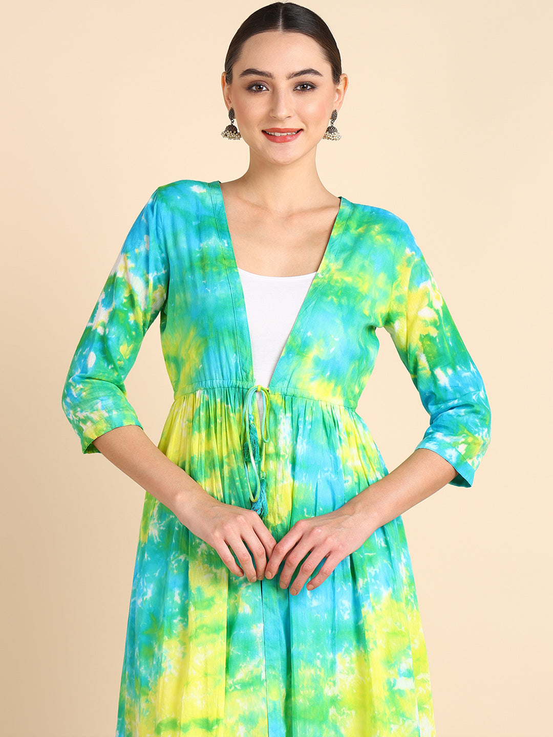 Hand Dyed Cap Dress for Women (W1494)