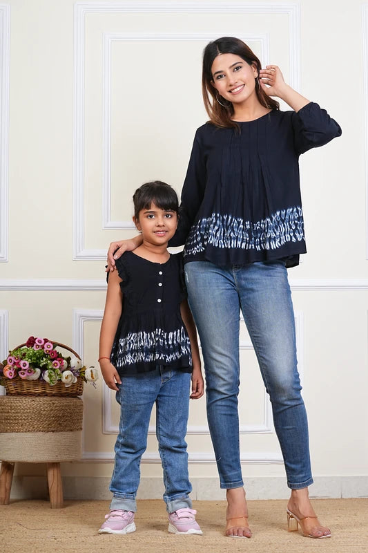 Hand Tie Dyed Mother Daughter Top Combo Black (COMBOMD9001)