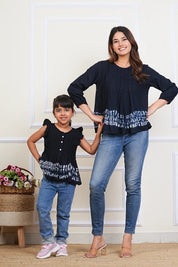 Hand Tie Dyed Mother Daughter Top Combo Black (COMBOMD9001)