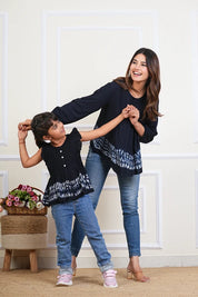 Hand Tie Dyed Mother Daughter Top Combo Black (COMBOMD9001)