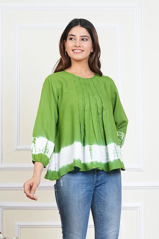 Hand Tie Dyed Mother Daughter Top Combo Green (COMBOMD9002)