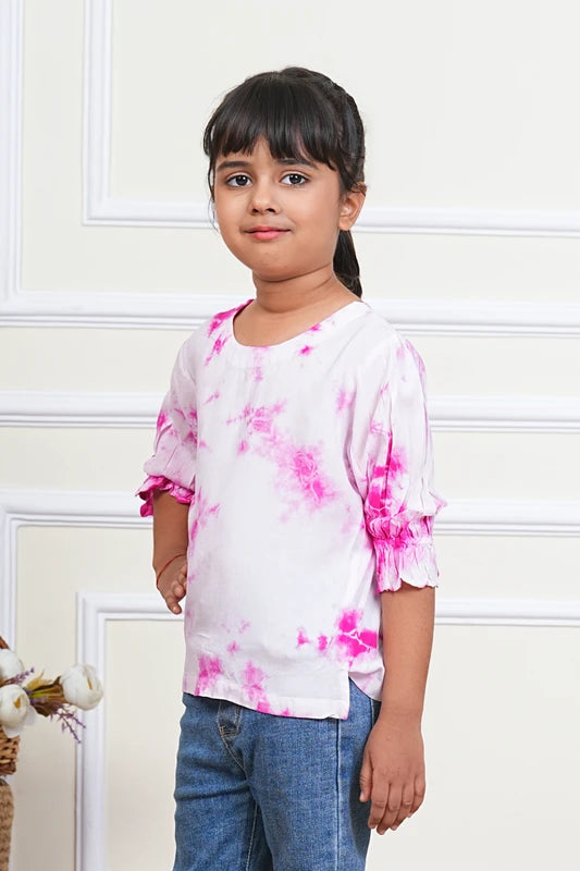 Hand Tie Dyed Mother Daughter Top Combo Pink (COMBOMD9004)