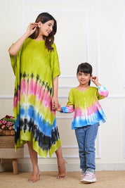 Hand Tie Dyed Mother Daughter Dress Combo Pink (COMBOMD9005)