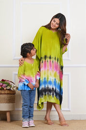 Hand Tie Dyed Mother Daughter Dress Combo Pink (COMBOMD9005)