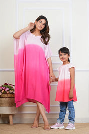 Hand Tie Dyed Mother Daughter Dress Combo Pink (COMBOMD9007)