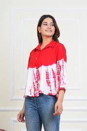 Hand Tie Dyed Mother Daughter Top Combo Red (COMBOMD9008)