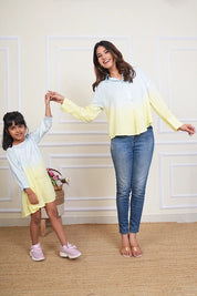 Mother Daughter Hand Dyed Twinning Dress Yellow (COMBOMD9010)