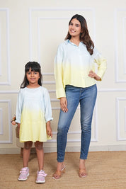 Mother Daughter Hand Dyed Twinning Dress Yellow (COMBOMD9010)