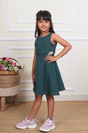 Mother Daughter Hand Dyed Twinning Dress Dark Green (COMBOMD9013)