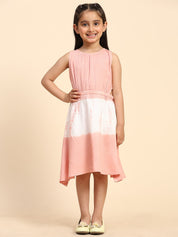 Hand Tie Dyed Rayon Dress for Girls (K1016)