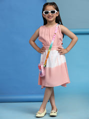 Hand Tie Dyed Rayon Dress for Girls (K1016)